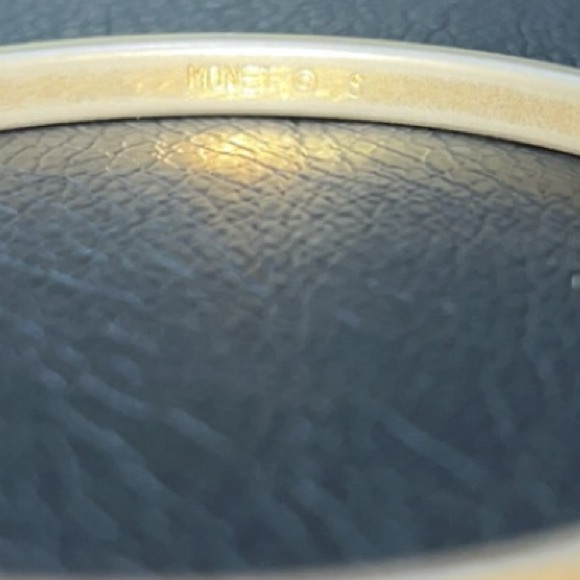 Monet 9.5 Inch Diamond Cut Bangle Bracelet Gold Tone - Picture 4 of 4